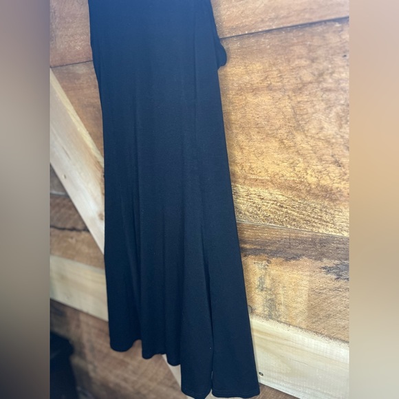 Acemi Flowy Zip up Black A-Line Dress - Women's Size Medium (Rayon/Spandex) - Picture 8 of 10